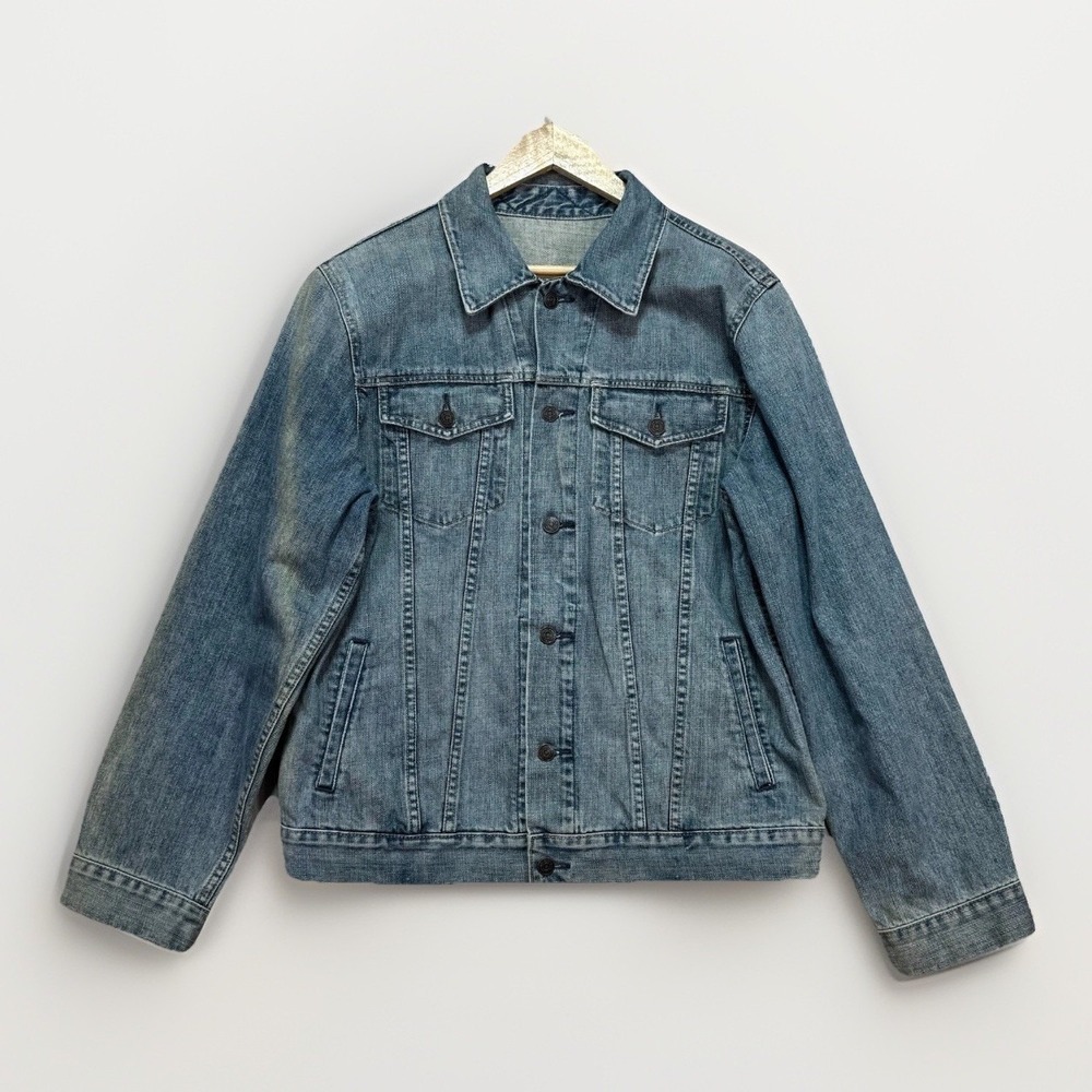 Vintage Gap Denim Jacket Y2K‎ Men's Large Nwt Faded Trucker Western 2004